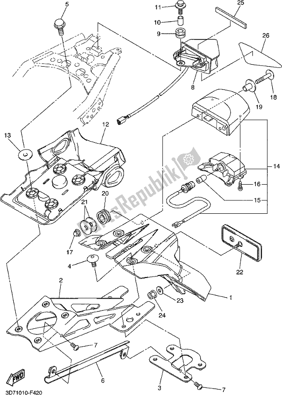 Wszystkie części do ? Wiat? A Tylne Yamaha WR 250R 2017