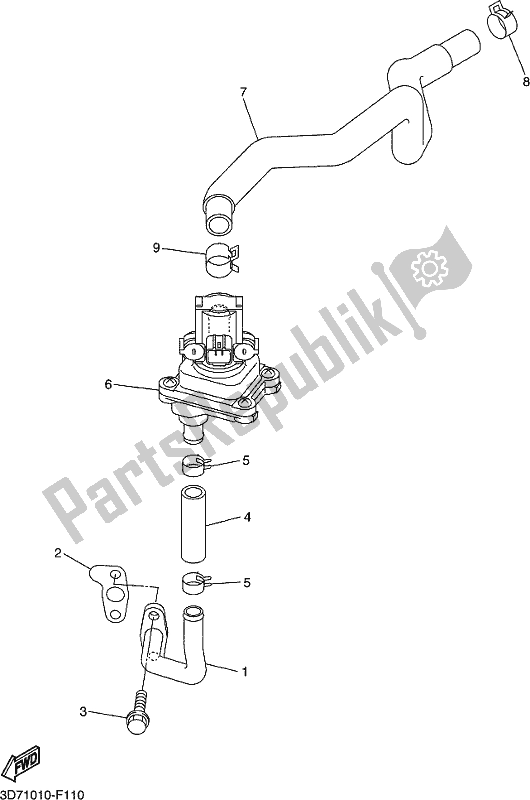 All parts for the Air Induction System of the Yamaha WR 250R 2018