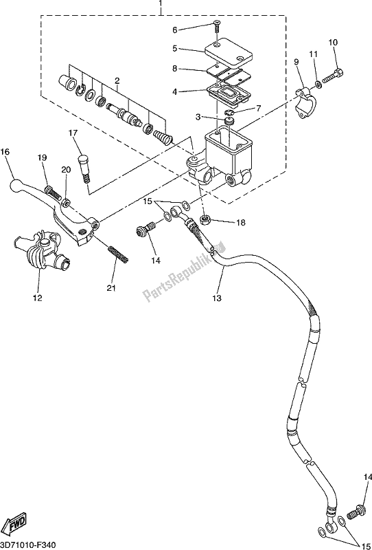 Todas las partes para Cilindro Maestro Delantero de Yamaha WR 250R 2018