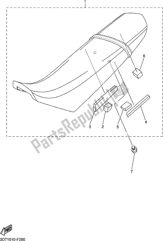 All parts for the Seat of the Yamaha WR 250R 2018