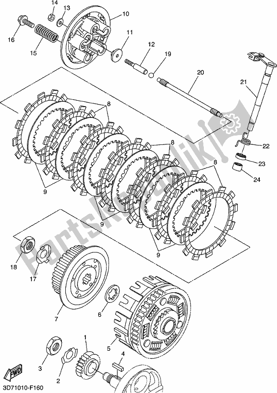 Todas las partes para Embrague de Yamaha WR 250R 2019