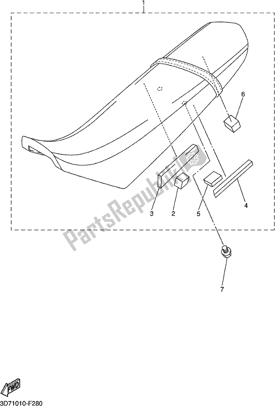 All parts for the Seat of the Yamaha WR 250R 2019