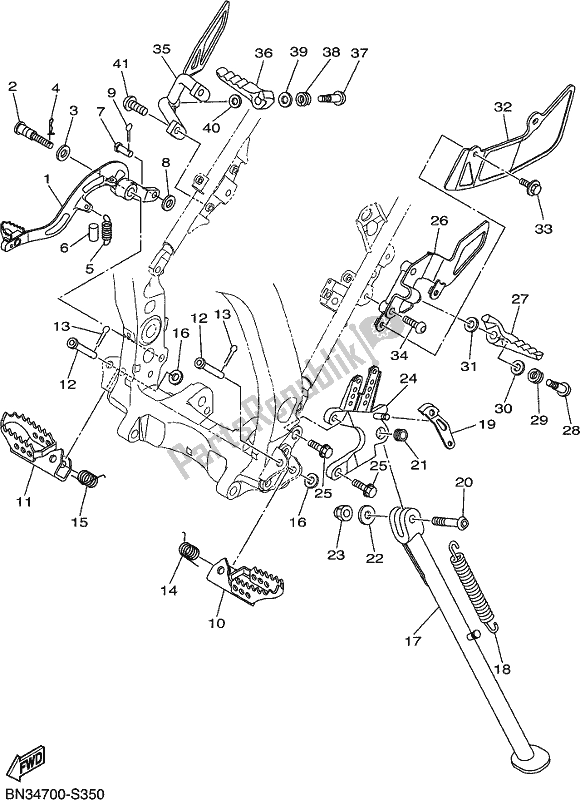 Todas las partes para Soporte Y Reposapiés de Yamaha WR 250R 2019