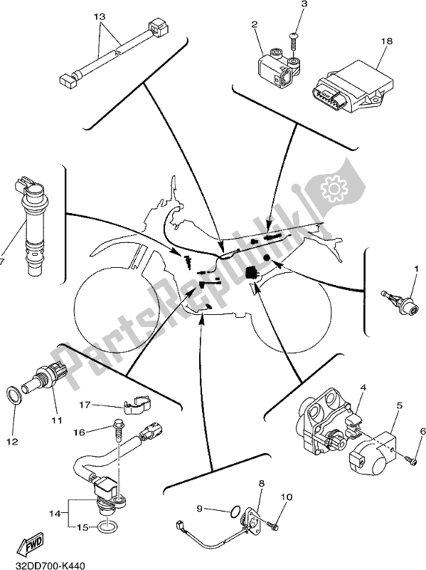 Todas las partes para Eléctrico 1 de Yamaha WR 250R 2020