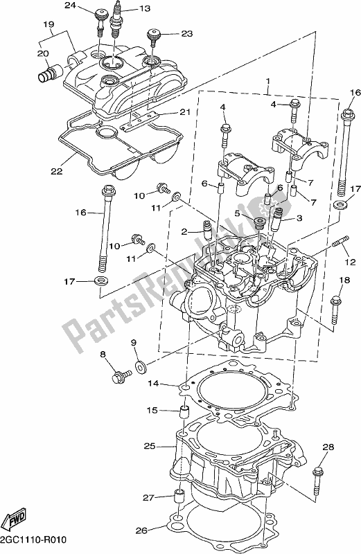 Tutte le parti per il Cilindro del Yamaha WR 450F 2017