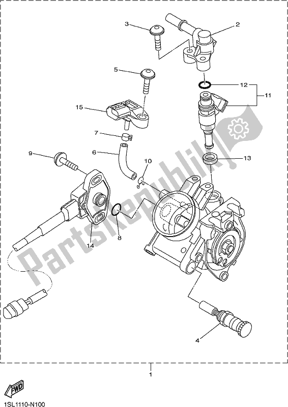 All parts for the Intake 2 of the Yamaha WR 450F 2017