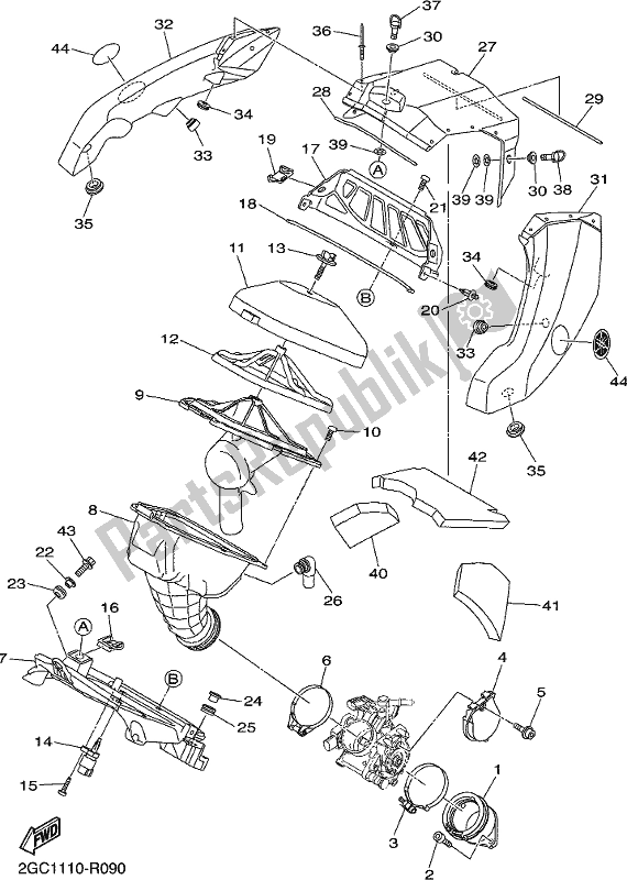 Toutes les pièces pour le Admission du Yamaha WR 450F 2017