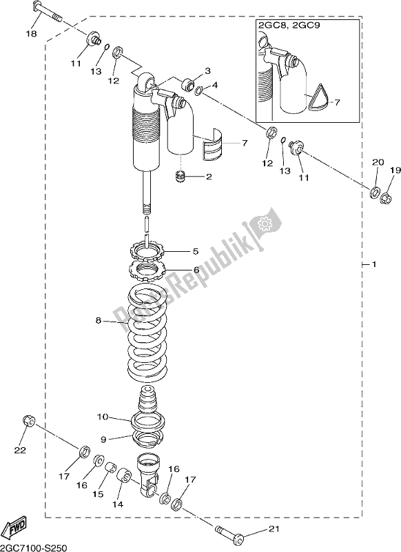 All parts for the Rear Suspension of the Yamaha WR 450F 2017