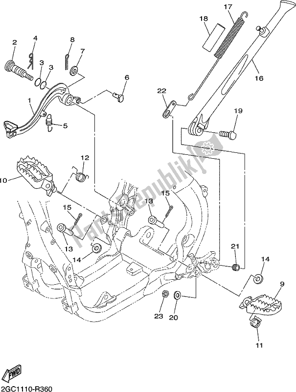 Wszystkie części do Podstawka I Podnó? Ek Yamaha WR 450F 2017