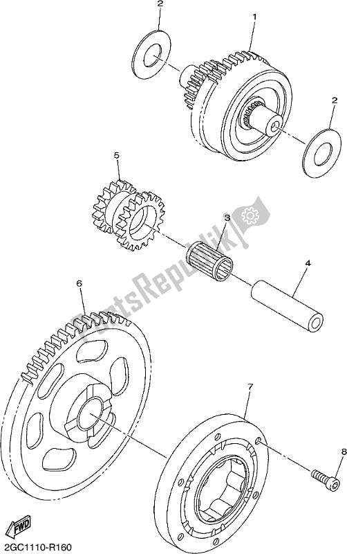 Wszystkie części do Sprz? G? O Rozrusznika Yamaha WR 450F 2018