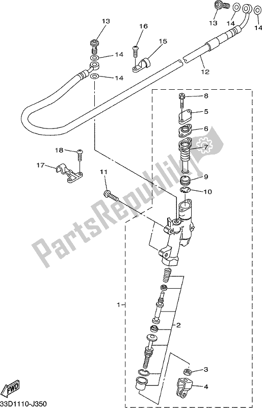 Wszystkie części do Tylny Cylinder G?ówny Yamaha WR 450F 2019