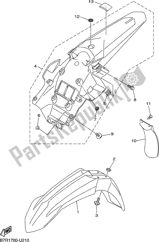 Toutes les pièces pour le Aile du Yamaha WR 450F 2020