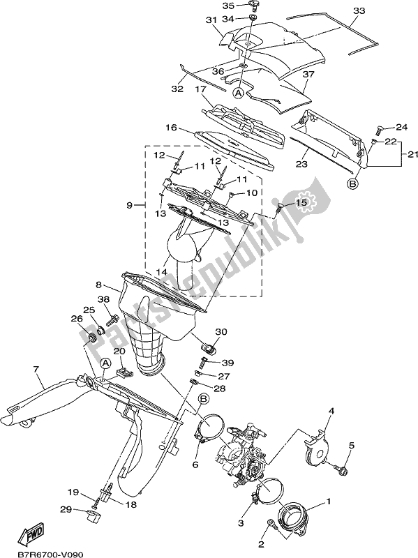 Wszystkie części do Wlot Yamaha WR 450F 2020