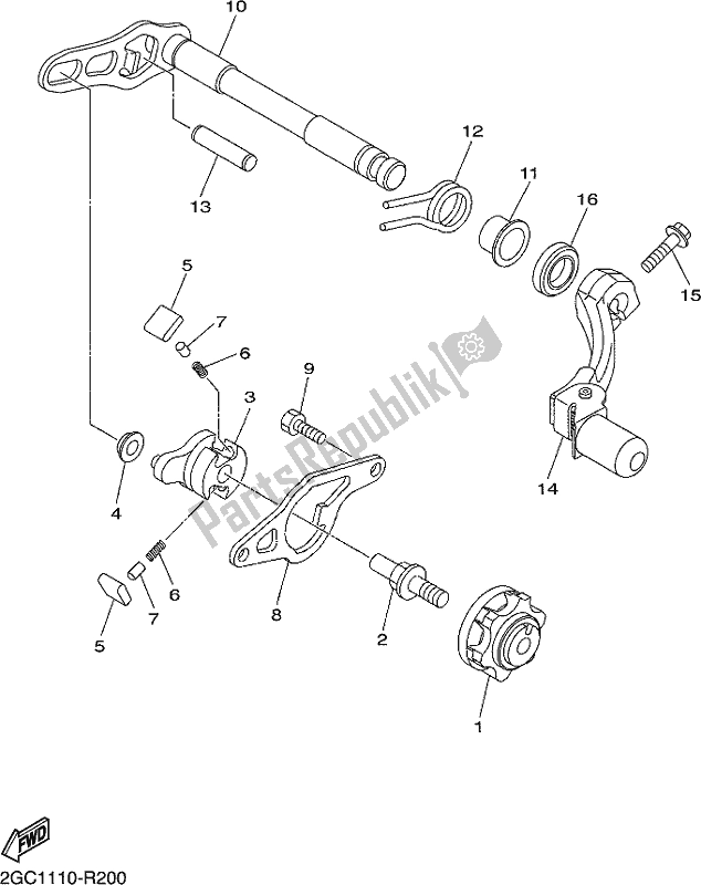 Alle onderdelen voor de Schakelas van de Yamaha WR 450F 2020