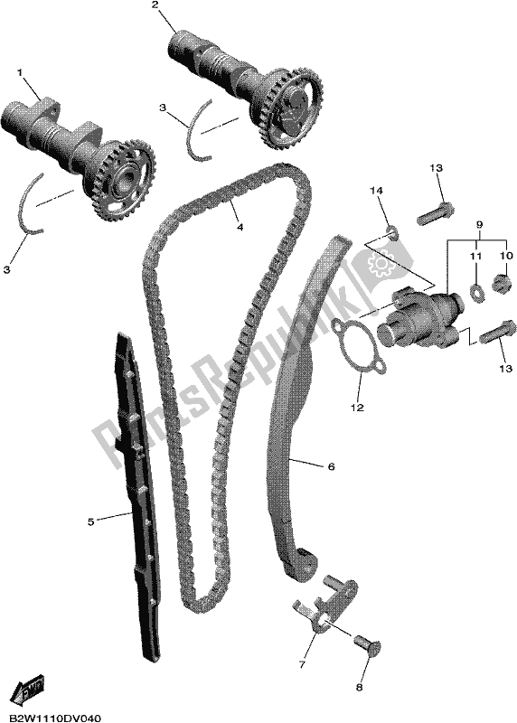 All parts for the Camshaft & Chain of the Yamaha WR 450F 2021