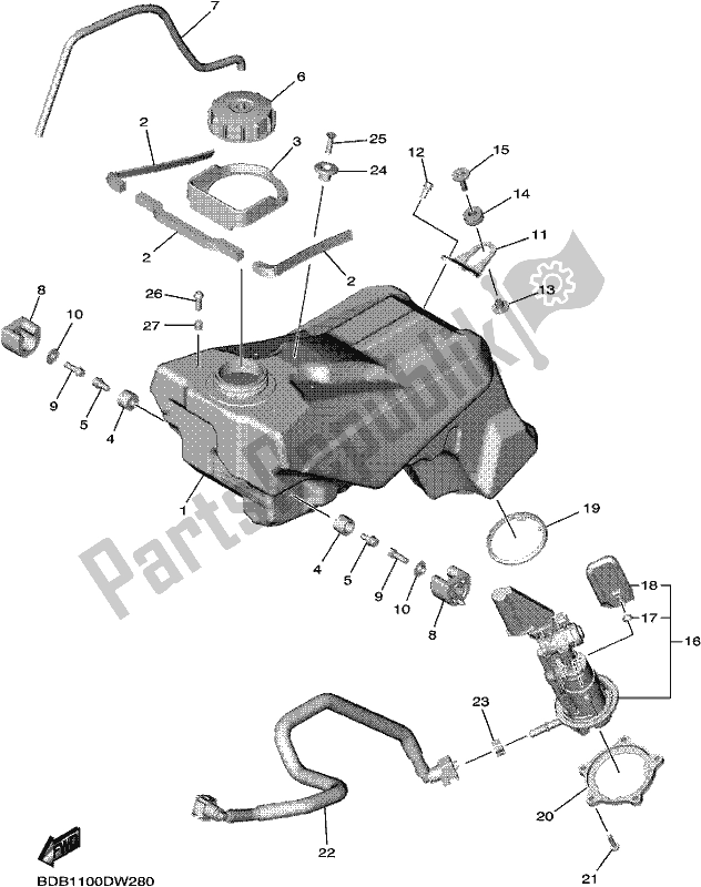 Tutte le parti per il Serbatoio Di Carburante del Yamaha WR 450F 2021