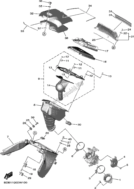 Toutes les pièces pour le Admission du Yamaha WR 450F 2021