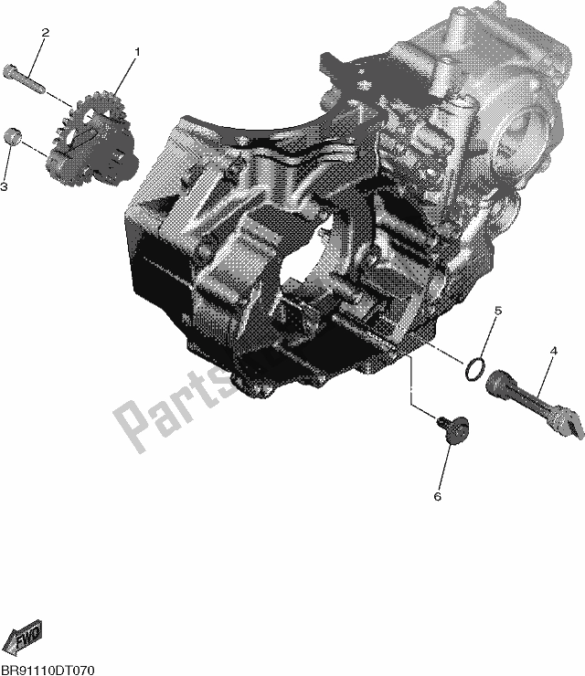 All parts for the Oil Pump of the Yamaha WR 450F 2021