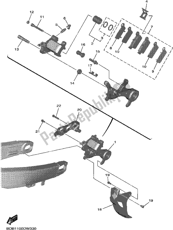 Tutte le parti per il Pinza Freno Posteriore del Yamaha WR 450F 2021