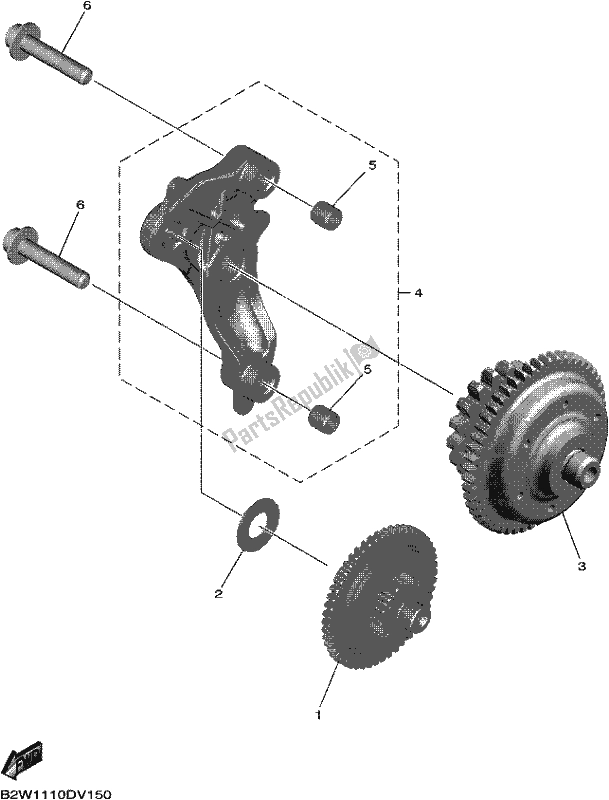 All parts for the Starter Clutch of the Yamaha WR 450F 2021