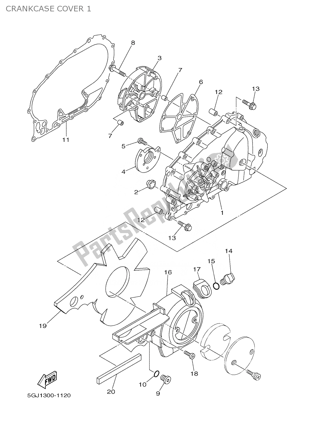 Todas las partes para Tapa Del Cárter 1 de Yamaha T-max 500 2001