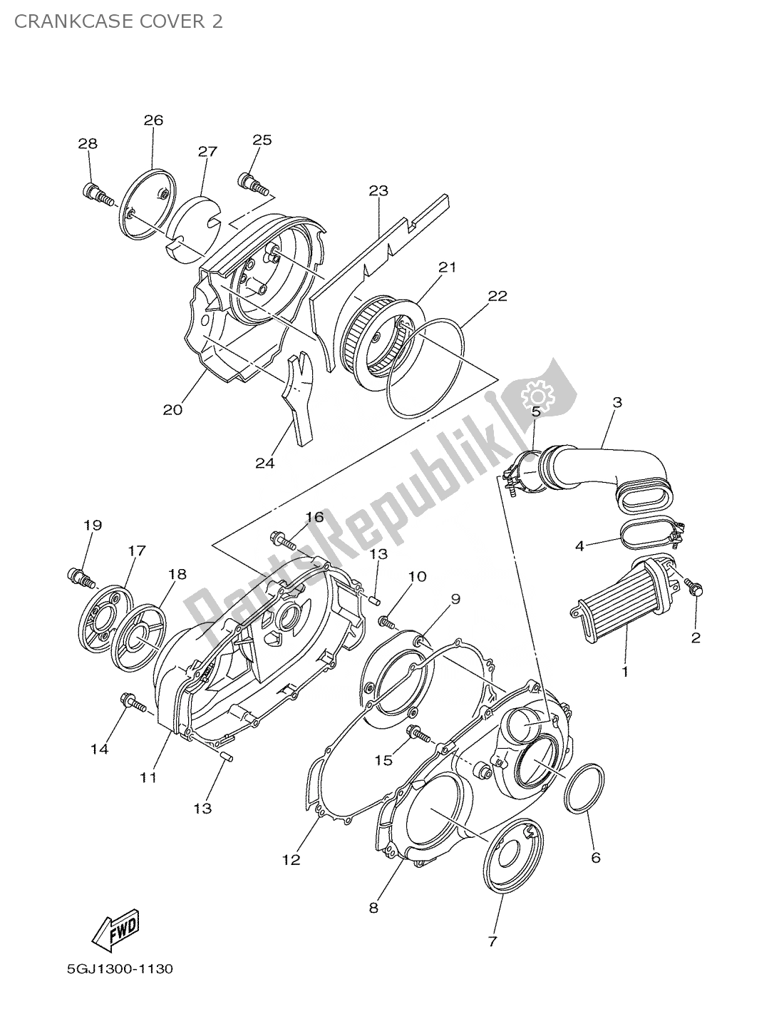 Todas las partes para Tapa Del Cárter 2 de Yamaha T-max 500 2001