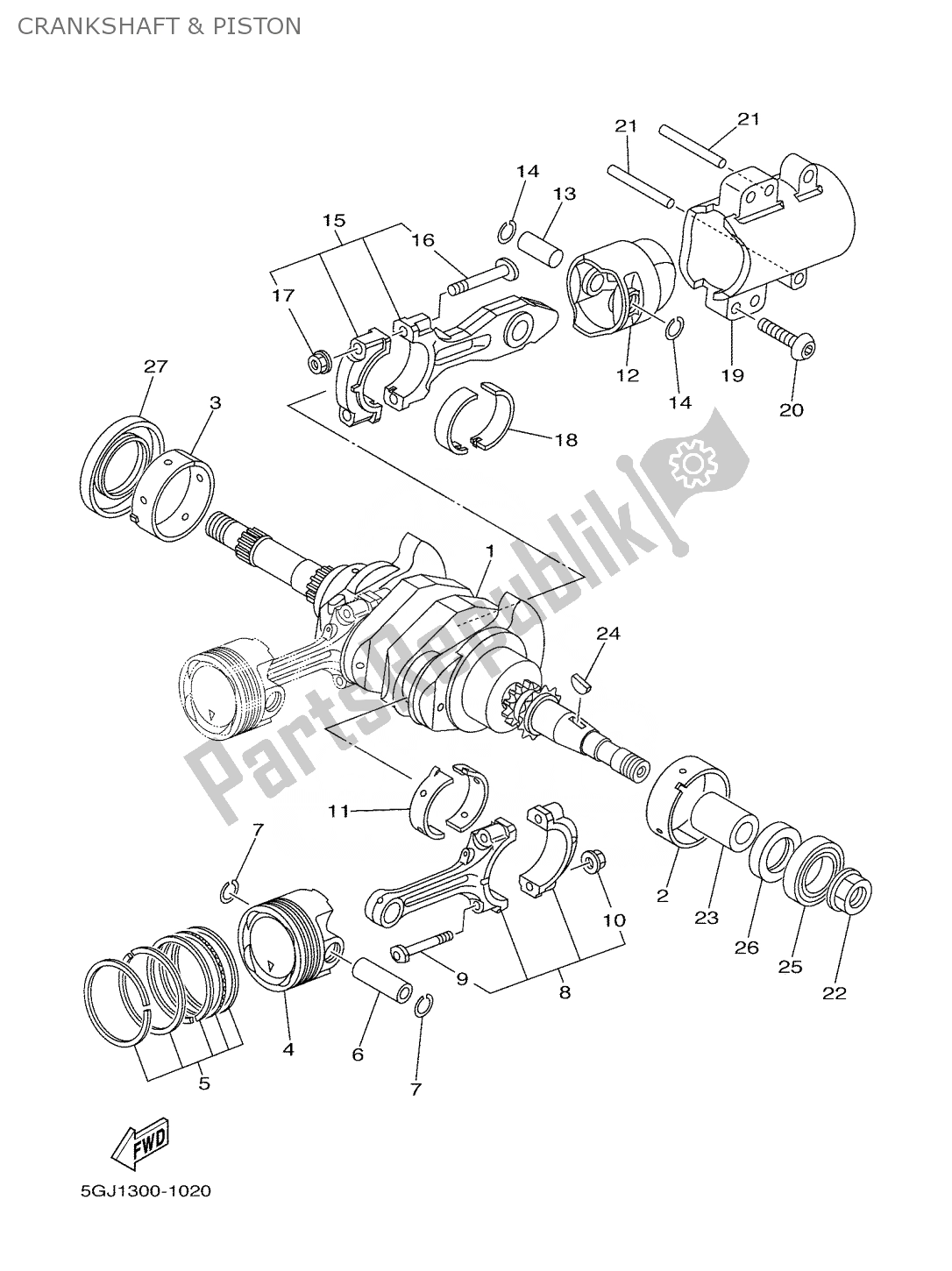 Todas las partes para Cigüeñal Y Pistón de Yamaha T-max 500 2001