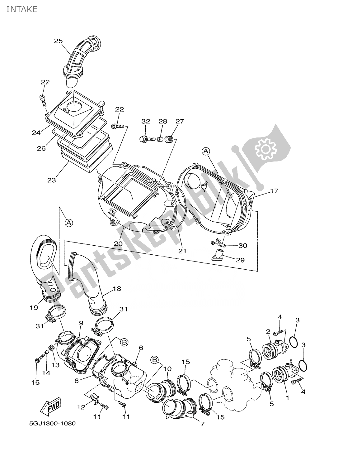 Tutte le parti per il Presa del Yamaha T-max 500 2001