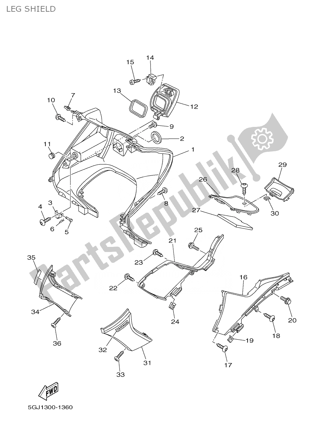 Todas las partes para Escudo De Pierna de Yamaha T-max 500 2001