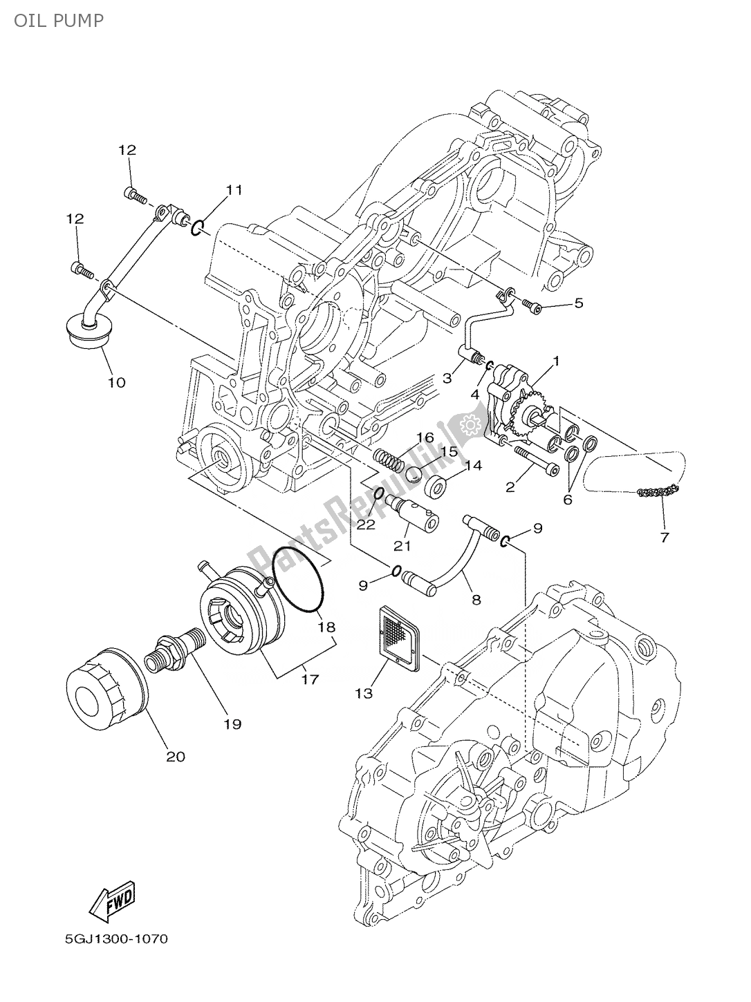 Tutte le parti per il Pompa Dell'olio del Yamaha T-max 500 2001