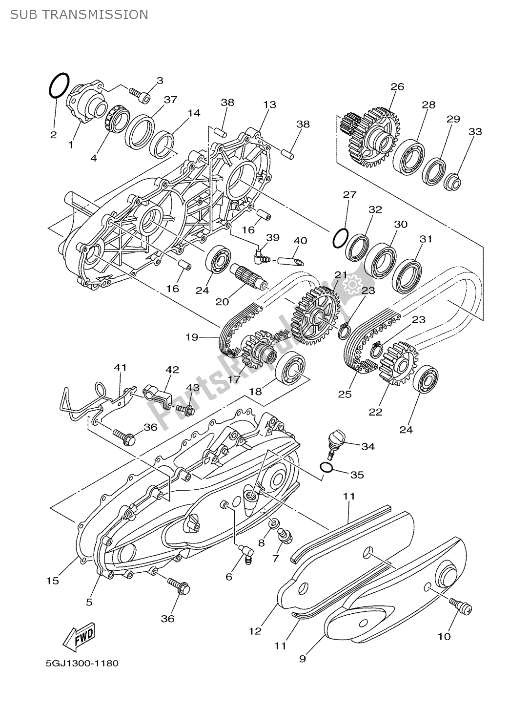 Todas las partes para Transmisión Secundaria de Yamaha T-max 500 2001