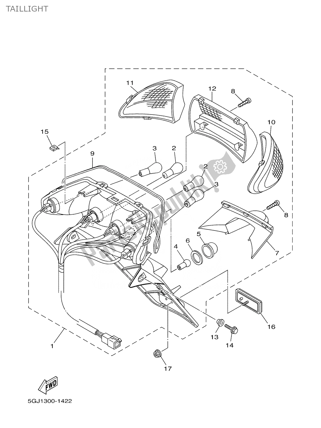 Todas las partes para Luz De La Cola de Yamaha T-max 500 2002