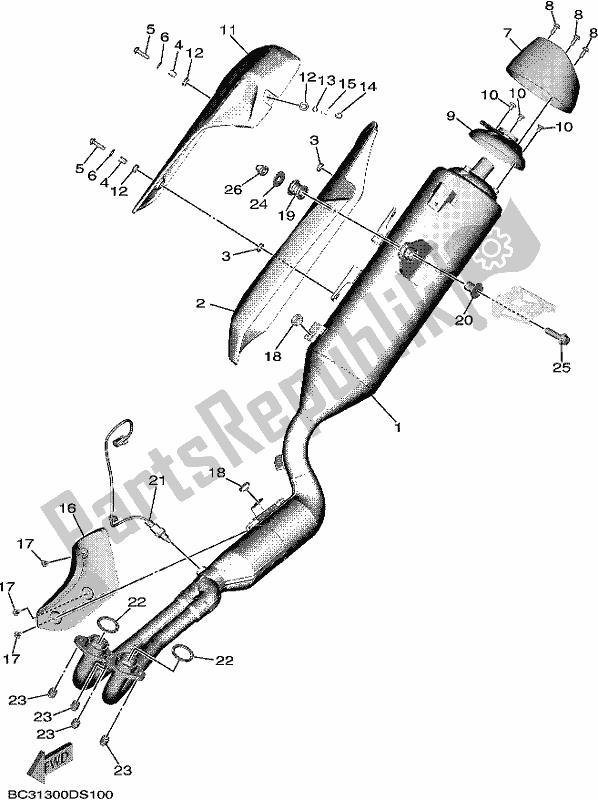 Wszystkie części do Wydechowy Yamaha XP 530-A 2019