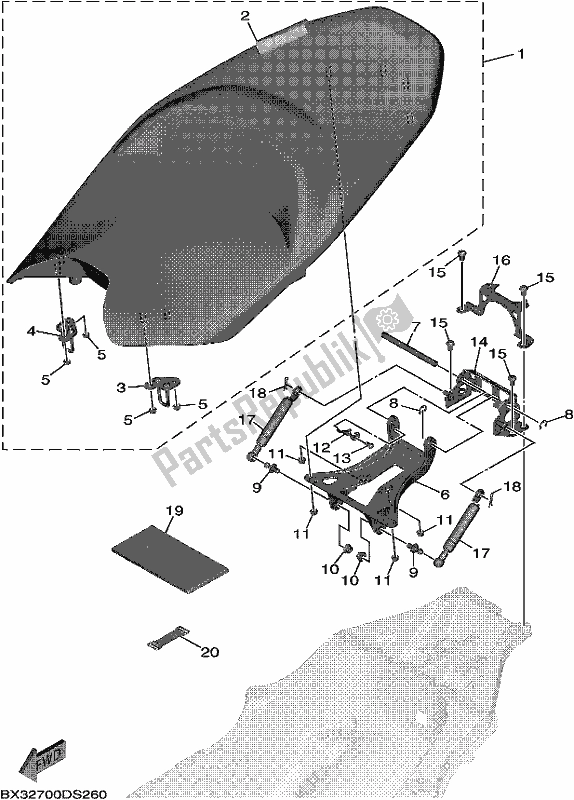 All parts for the Seat of the Yamaha XP 530A 2018