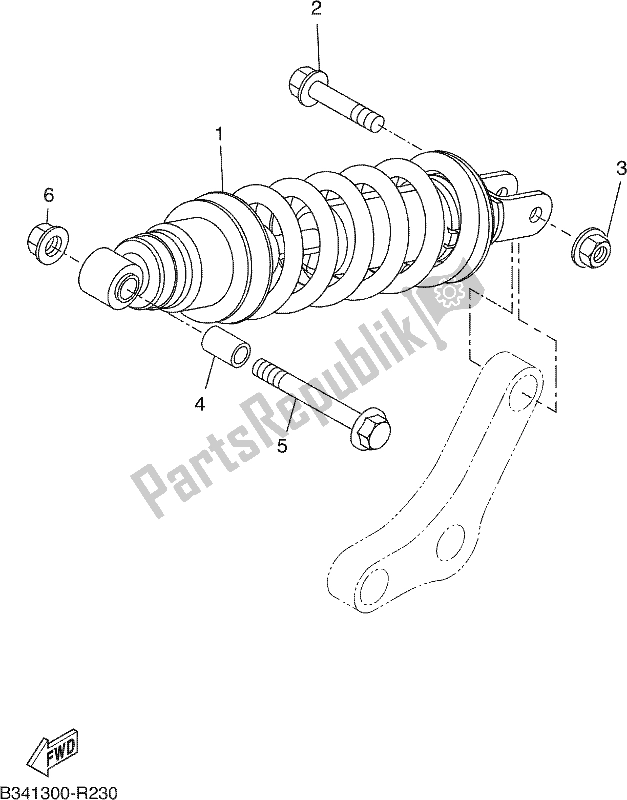 Toutes les pièces pour le Suspension Arrière du Yamaha XSR 700 AH MTM 660H 2017