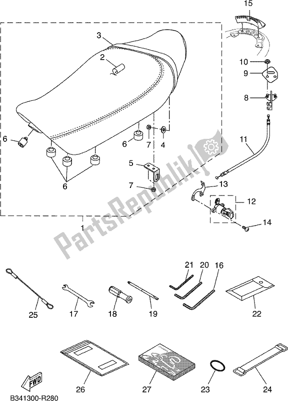 Toutes les pièces pour le Siège du Yamaha XSR 700 AH MTM 660H 2017