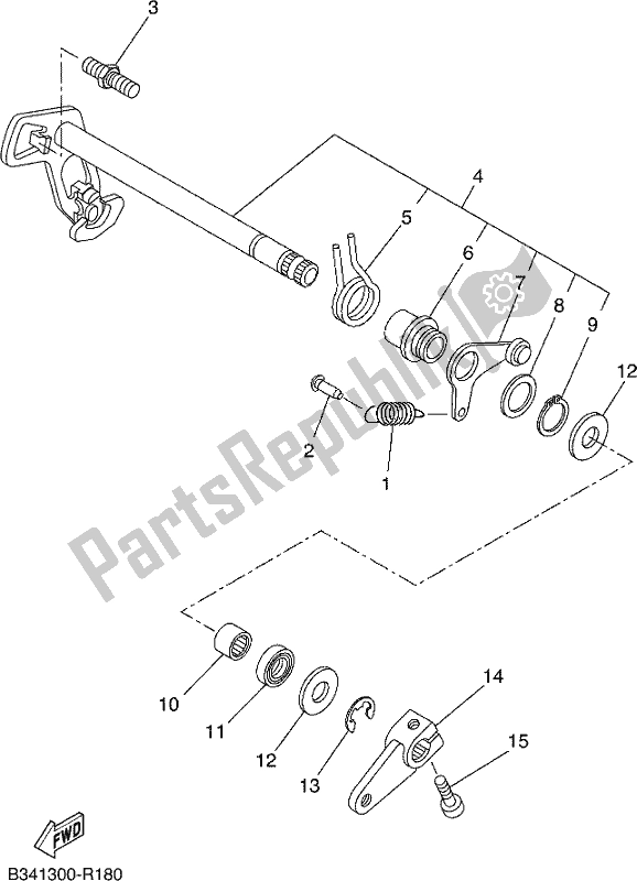 All parts for the Shift Shaft of the Yamaha XSR 700 AH MTM 660H 2017