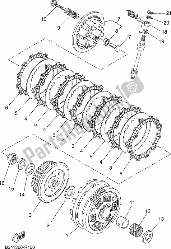 All parts for the Clutch of the Yamaha XSR 700 AH MTM 660H 2017