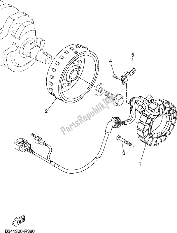 All parts for the Generator of the Yamaha XSR 700 AH MTM 660H 2017