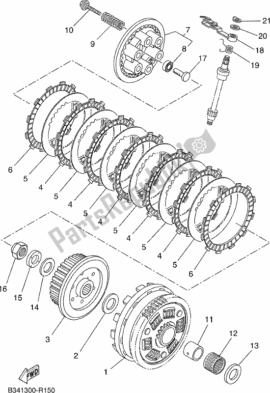 All parts for the Clutch of the Yamaha XSR 700 AJ MTM 660J 2018