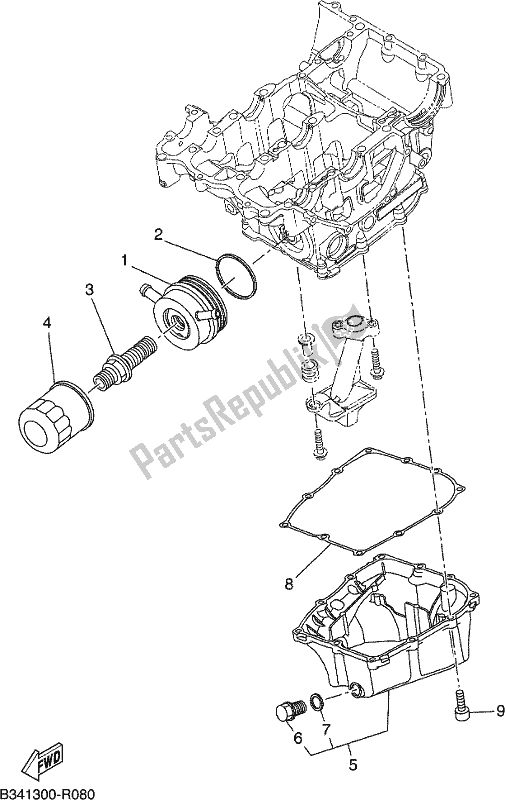 All parts for the Oil Cleaner of the Yamaha XSR 700 AJ MTM 660J 2018