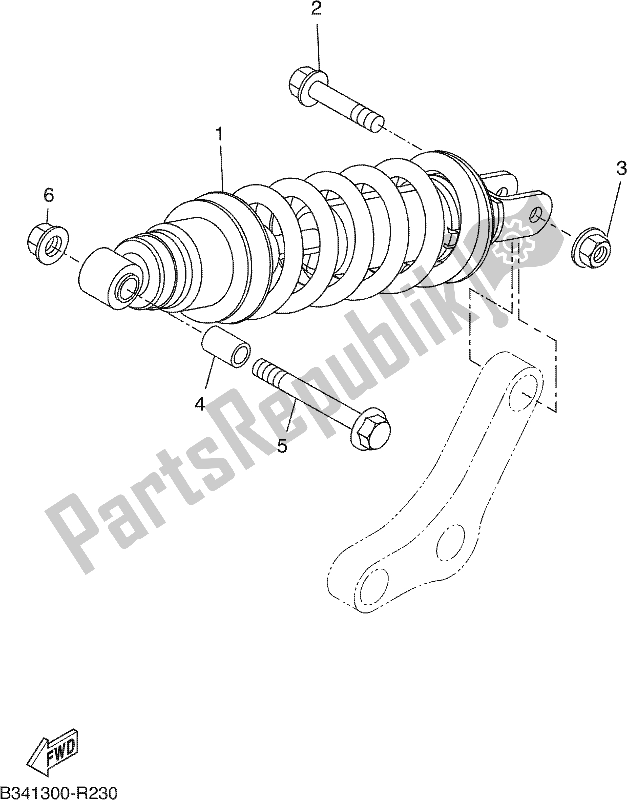 All parts for the Rear Suspension of the Yamaha XSR 700 AJ MTM 660J 2018