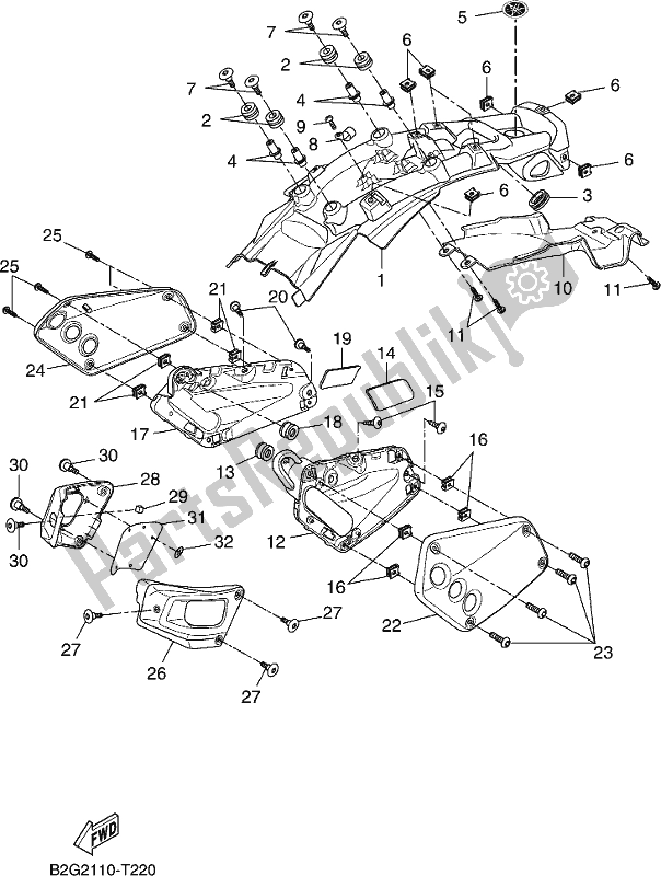 All parts for the Side Cover of the Yamaha XSR 700 AJ MTM 660J 2018