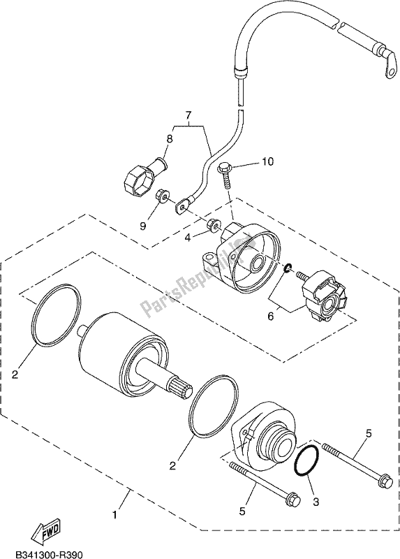 All parts for the Starting Motor of the Yamaha XSR 700 AJ MTM 660J 2018