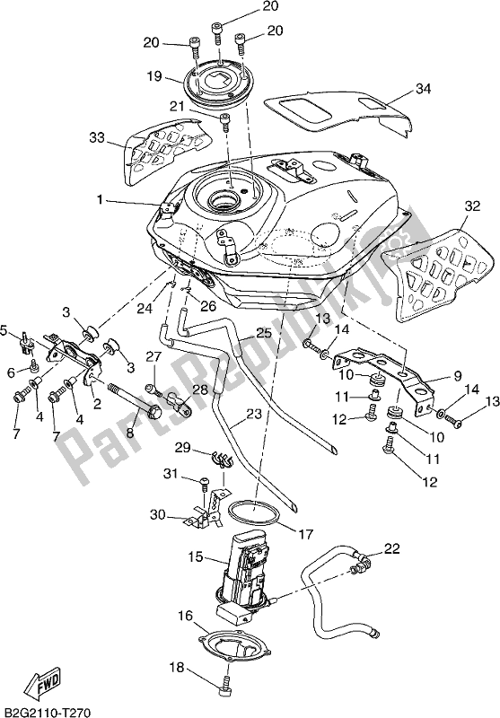 Wszystkie części do Zbiornik Paliwa Yamaha XSR 700 AL MTM 660L 2020