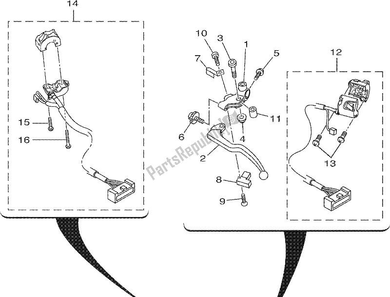 Todas las partes para Interruptor De Palanca Y Palanca de Yamaha XSR 700 AL MTM 660L 2020
