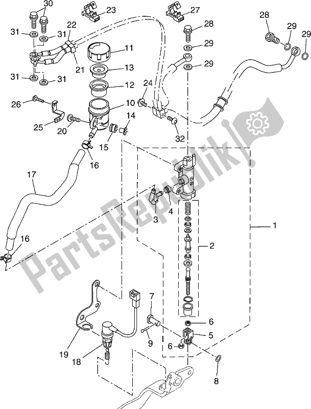 Tutte le parti per il Pompa Freno Posteriore del Yamaha XSR 700 AL MTM 660L 2020