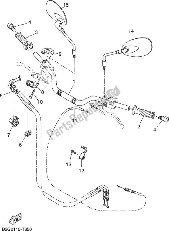 Toutes les pièces pour le Poignée Et Câble De Direction du Yamaha XSR 700 AL MTM 660L 2020