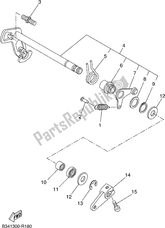 All parts for the Shift Shaft of the Yamaha XSR 700 AM MTM 660M 2021