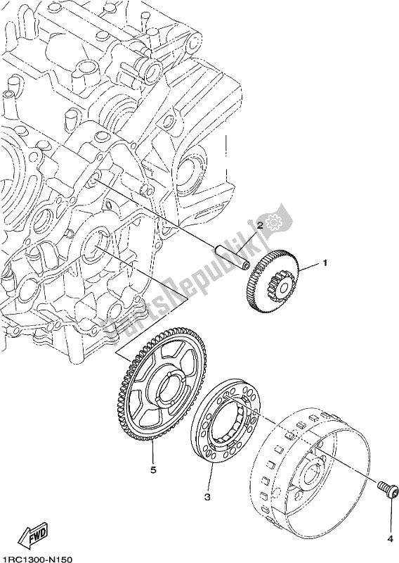 All parts for the Starter of the Yamaha XSR 900 AH MTM 850H 2017